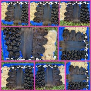 3 10A raw virgin human hair bundles , deep wave,